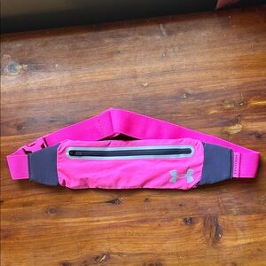 UNDER ARMOUR UA Hot Pink & Gray Speedpocket Run Belt Reflective OSFM